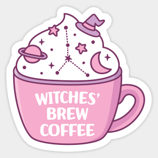 Witches Brew Coffee Moon And Stars Astrology Sticker